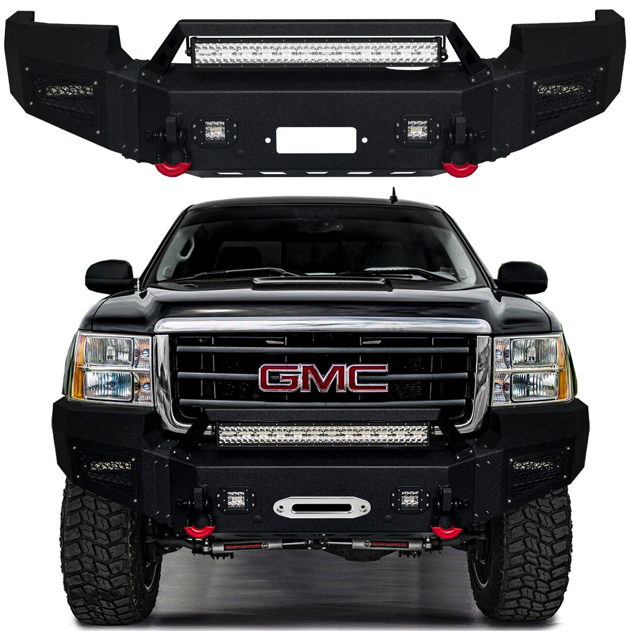 Vijay Fits 2007-2013 GMC Sierra 1500 Front or Rear Bumper with LED Lights
