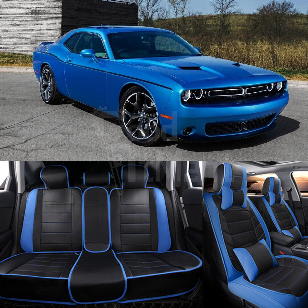 For Dodge Challenger Charger RT Full Set Car 5 Seat Covers Front & Rear Cushion