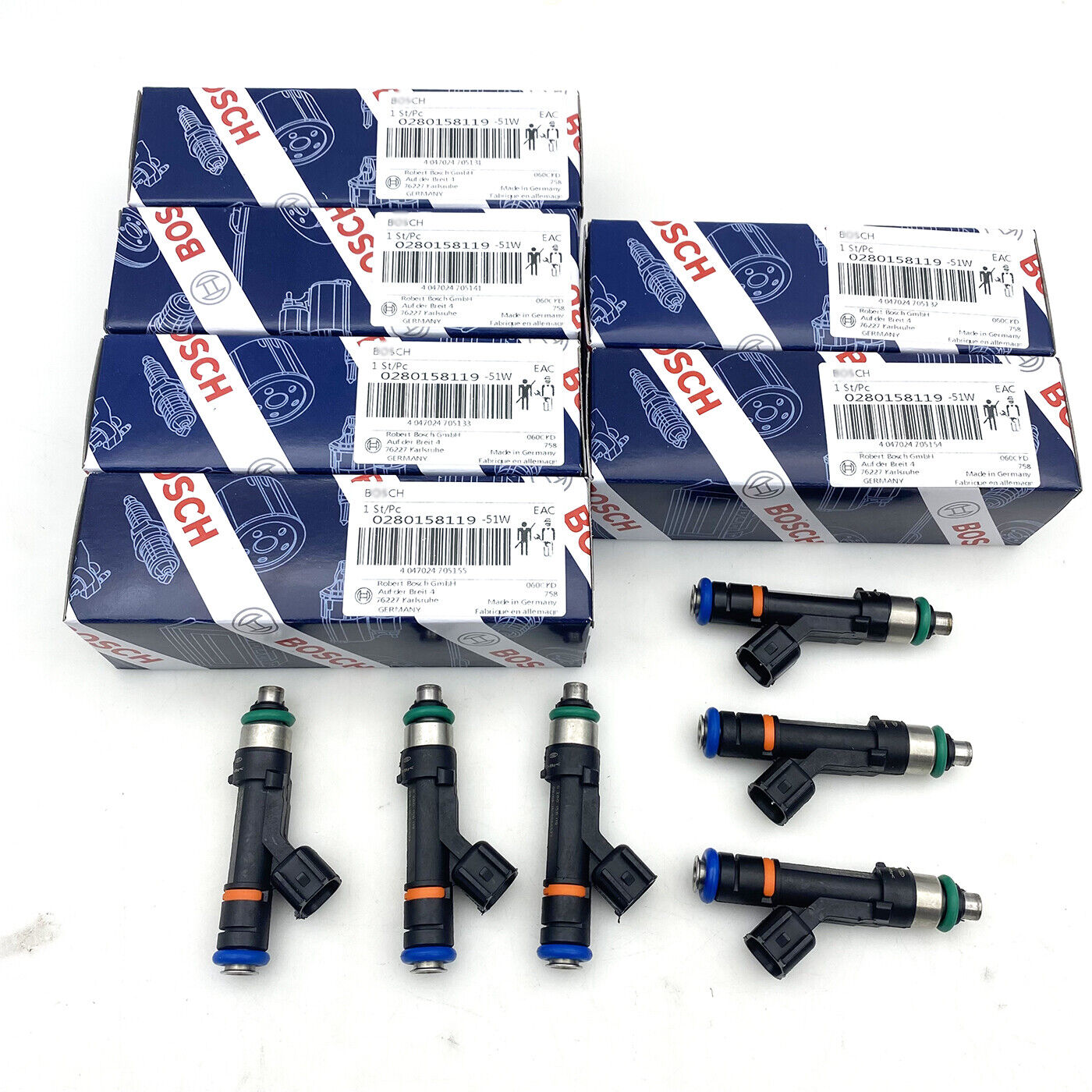 6pcs Fuel Injectors 0280158119 Fits for 07-11 Jeep Wrangler 3.8L 04861667AA New