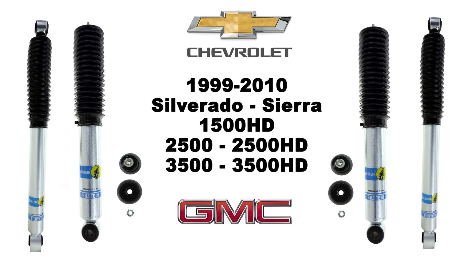 Bilstein B8 5100 Front & Rear Shocks for 99-10 Silverado Sierra 1500HD 2500 3500