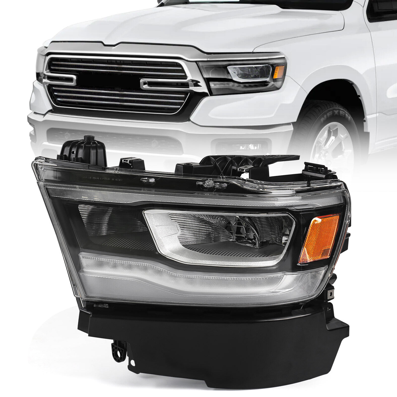 Fit Dodge RAM 1500 2019-2022 Full LED DRL Headlight Lamp Left Driver side