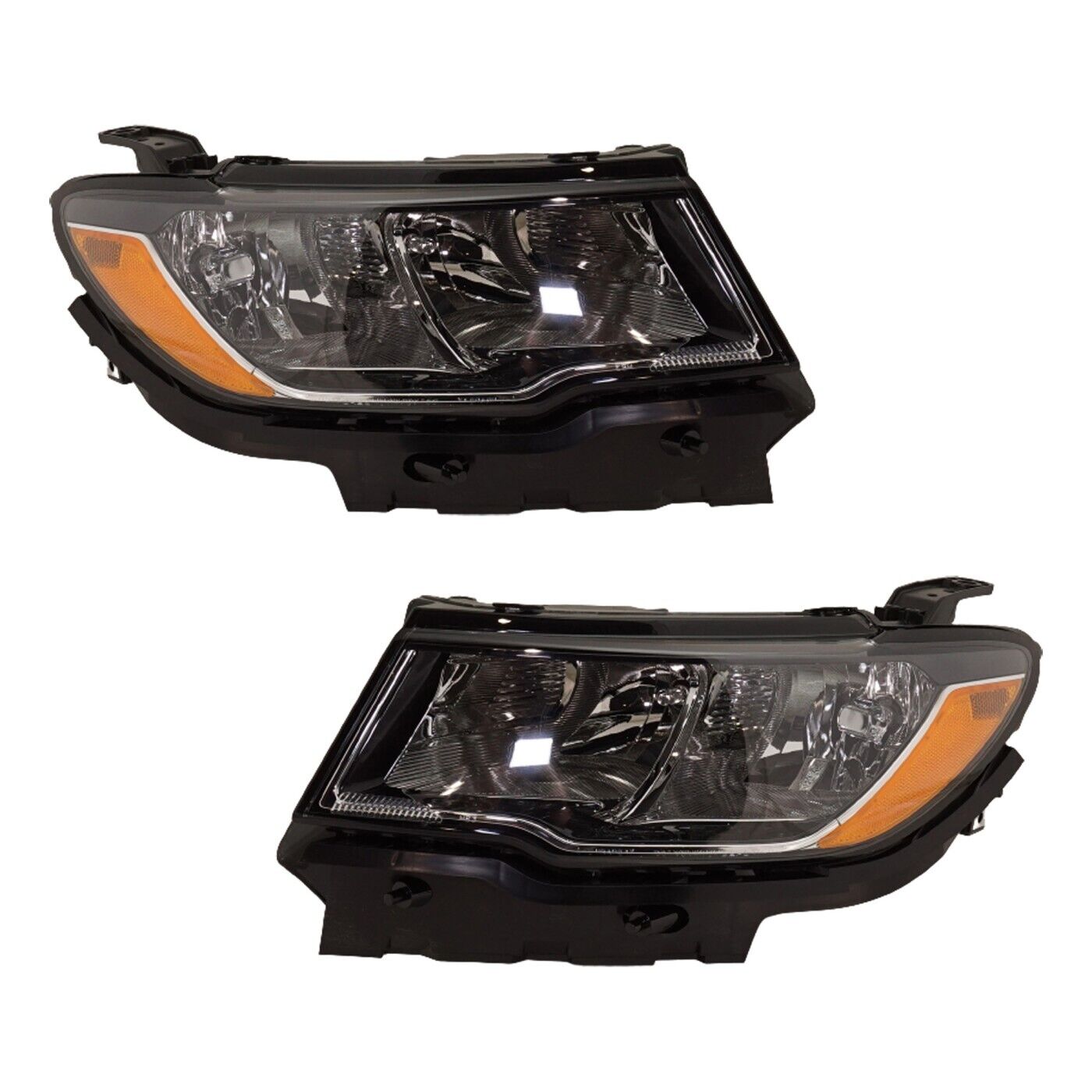 Headlight Set For 2017-2021 Jeep Compass Driver and Passenger Side Halogen