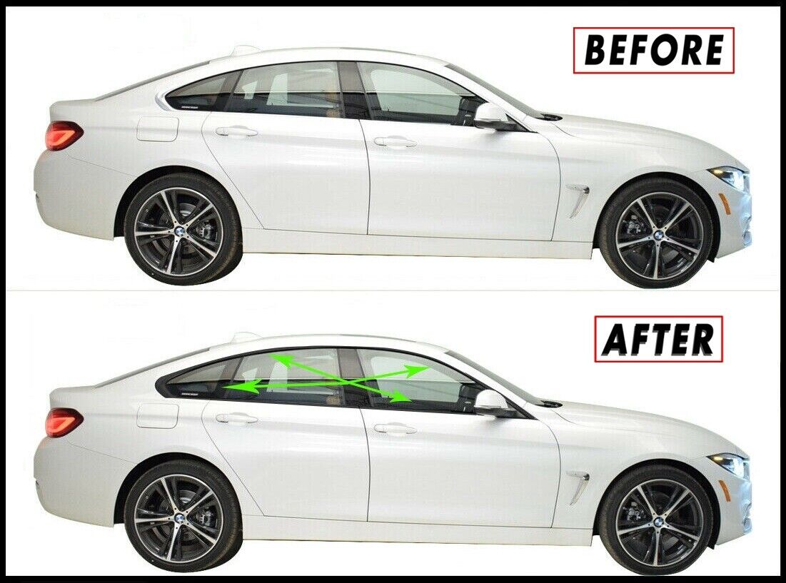 Chrome Delete Blackout Overlay for 15-20 BMW 4 Series F36 Gran Coupe Window Trim