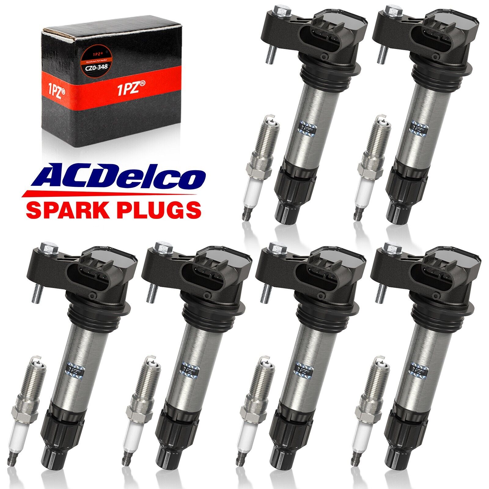 6x New OEM 12632479 DENSO Ignition Coil & Spark Plug For GMC Chevrolet Cadillac