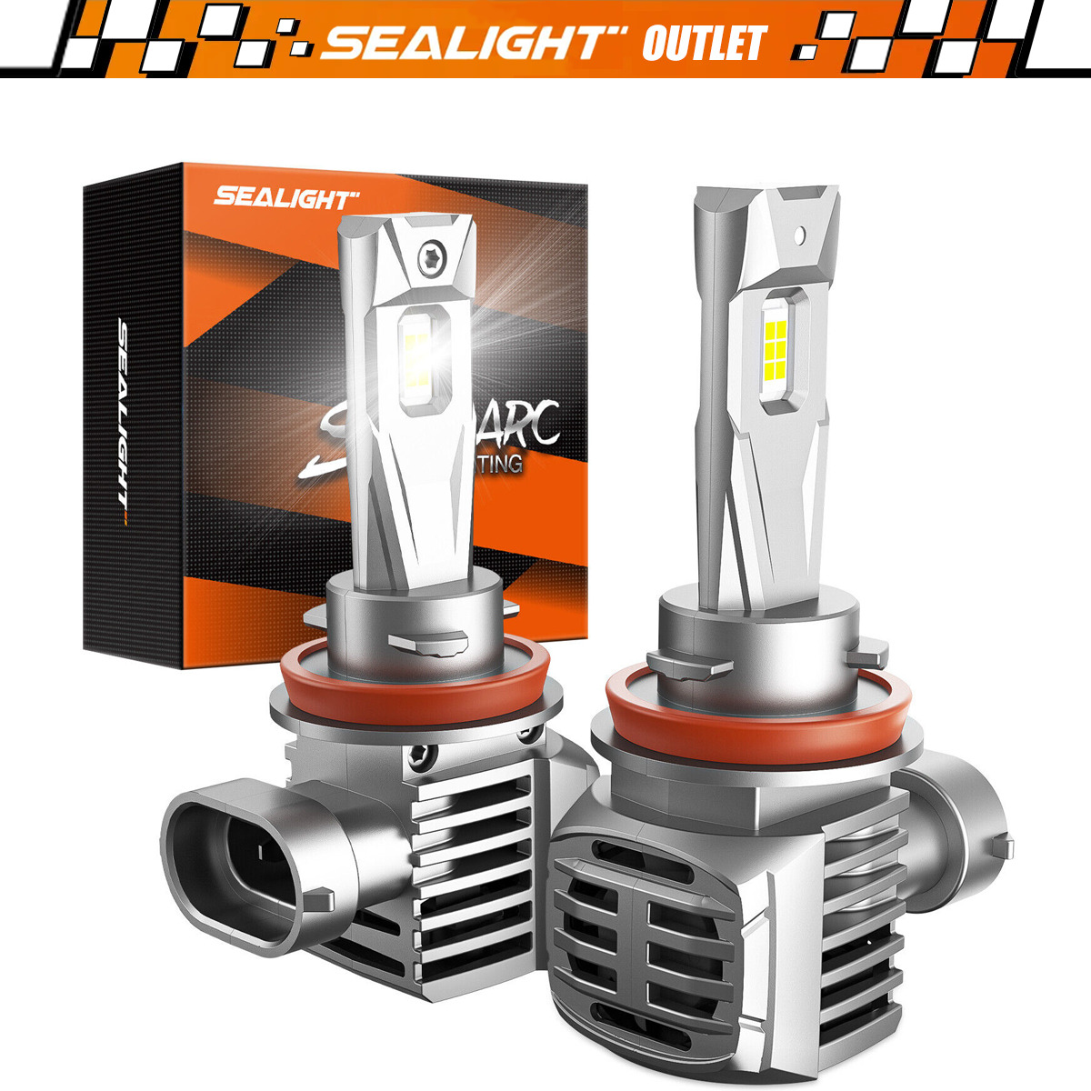 Sealight H11/H8/H9 LED Bulb Headlights Conversion Kit 22000 Lumens 6500k White