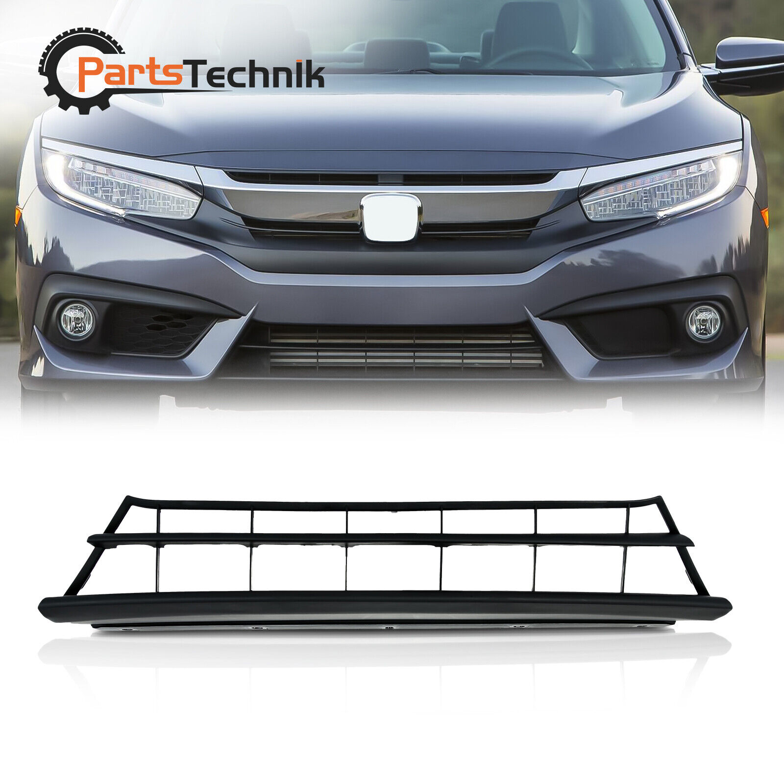 For 2016-2018 Honda Civic Sedan Coupe Front Bumper Insert Lower Grille Grill