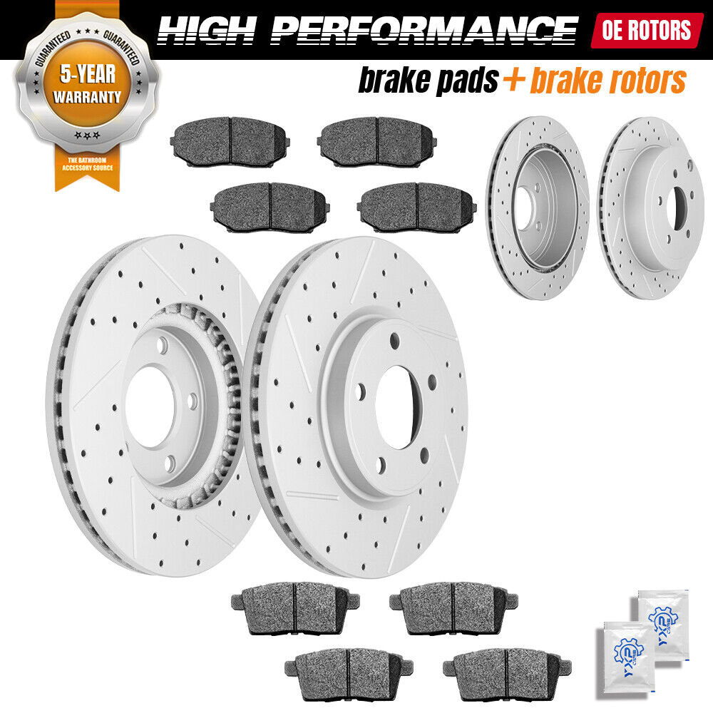 For 2007 - 2009 Ford Edge Lincoln MKX Front & Rear Disc Rotor + Brake Pads Set