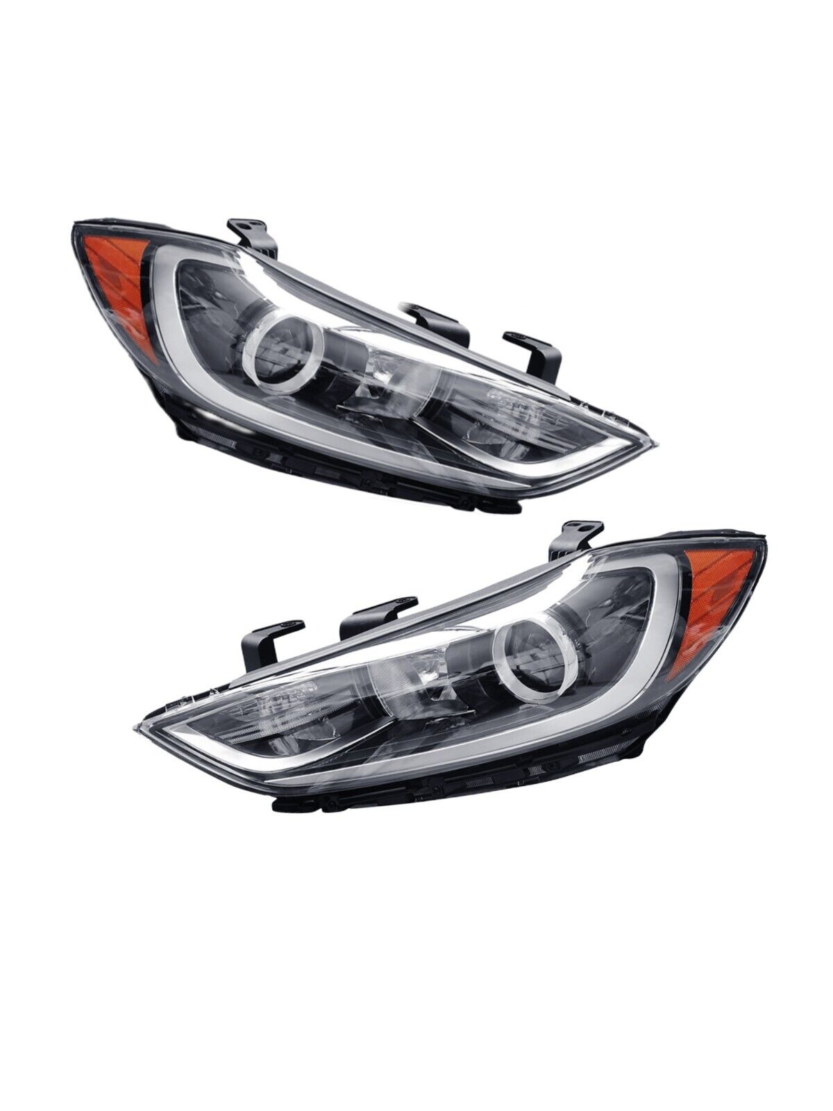 Pair For 2017 2018 Hyundai Elantra Headlight Assembly Halogen w/Bulbs Left&Right
