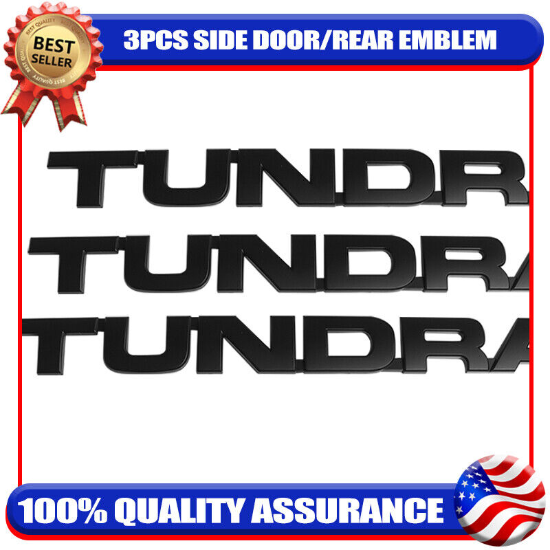 Black 3x Left Right Side Emblem Tailgate Badge 3D Sticker for TUNDRA 2007-2013