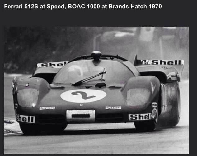 Ferrari 512S @ Speed BOAC 1000 At Brands Hatch 1970 .Out Of Print Car Poster