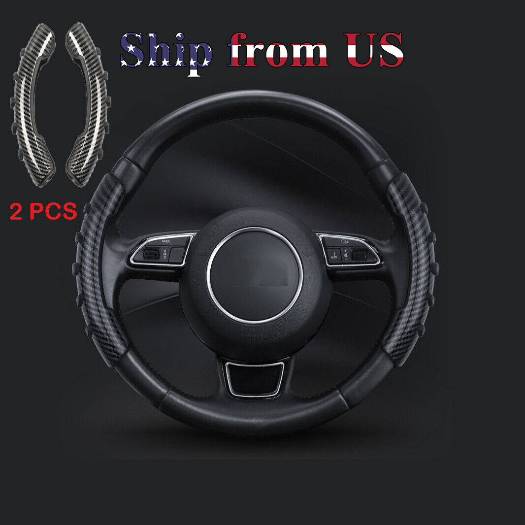 Carbon Fiber Non-Slip Steering Wheel Grip Booster Cover Fit Universal Car Truck