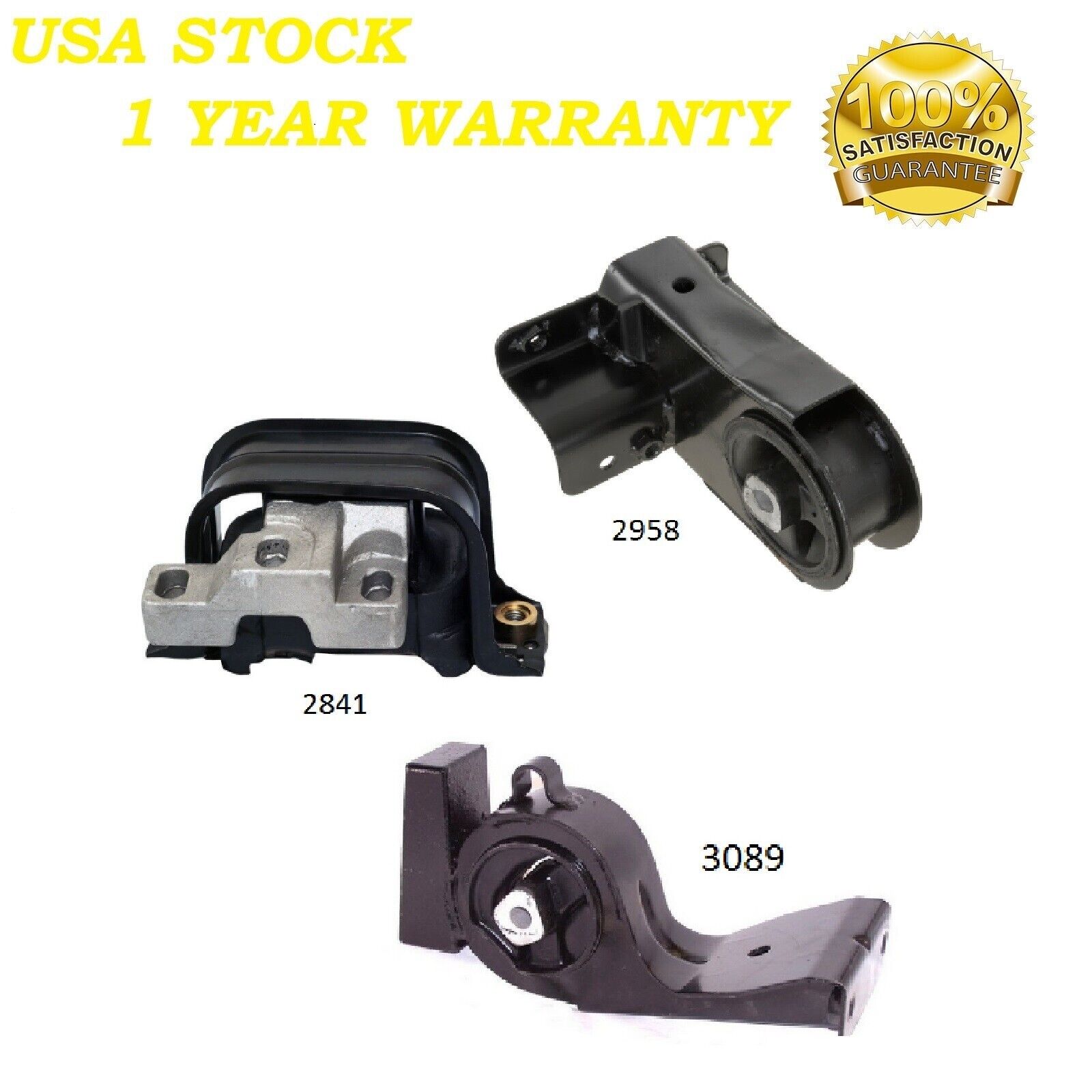 3PCS FRONT & REAR MOTOR MOUNT FIT 1997-2006 Dodge Stratus 2.0L (FROM 12/2/1997)