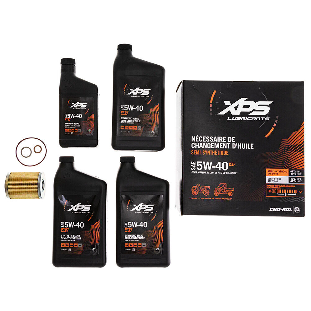 Can-Am 779256 4T 5W-40SAE Synthetic Blend XPS Oil Change Kit BRP Rotax 450cc &