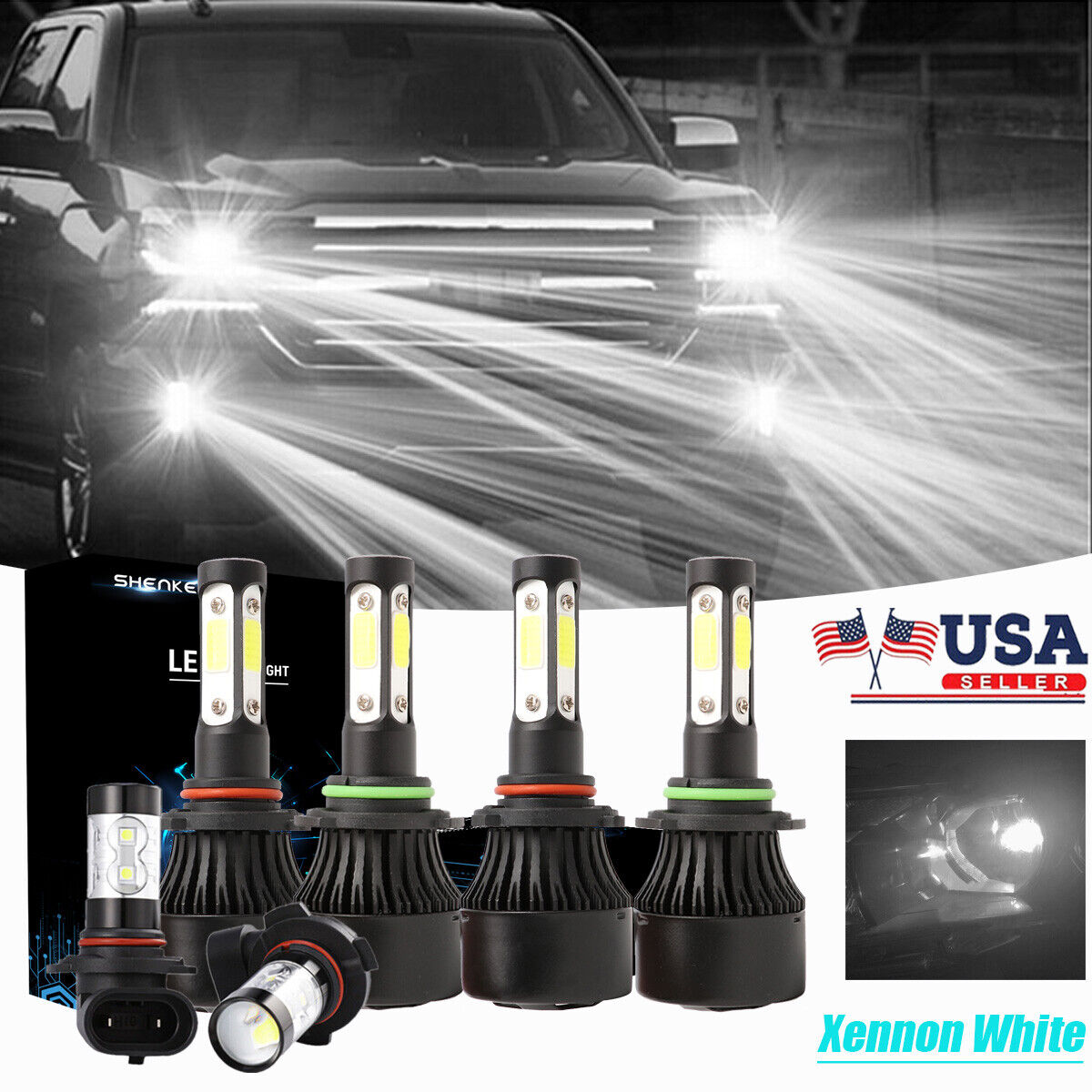 6x Ultra Bright 4Side LED Headlight Fog Light Bulb For Jeep Grand Cherokee 05-10