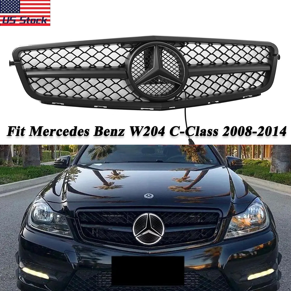 Grill For Mercedes Benz W204 C250 C300 C350 2008-14 Grille AMG Style w/LED Star
