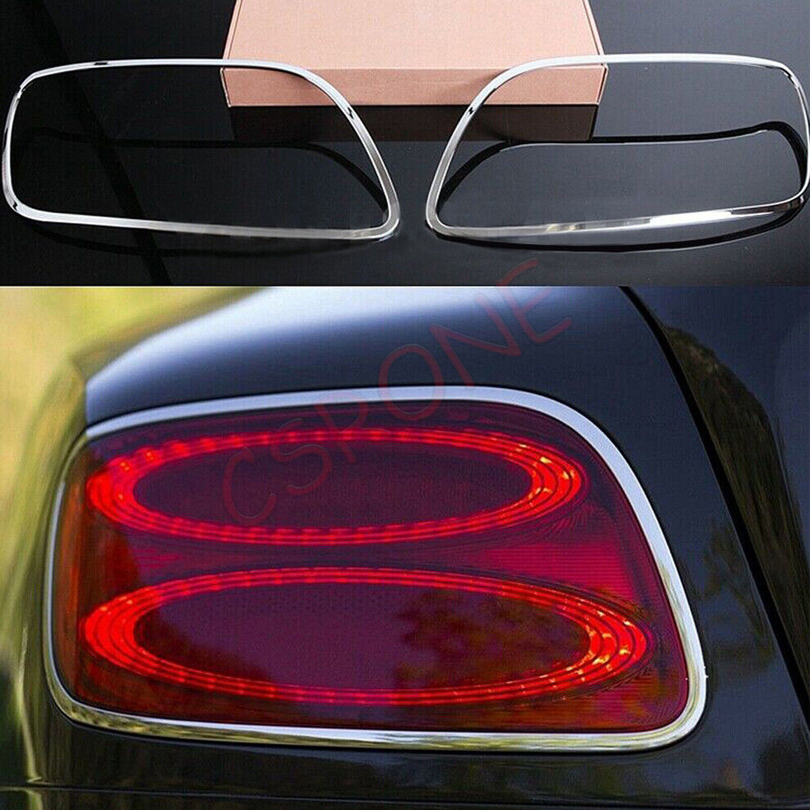 USA STOCK CHROME Rear Light Trims for 2012-2018 Bentley Continental GT GTC SPEED