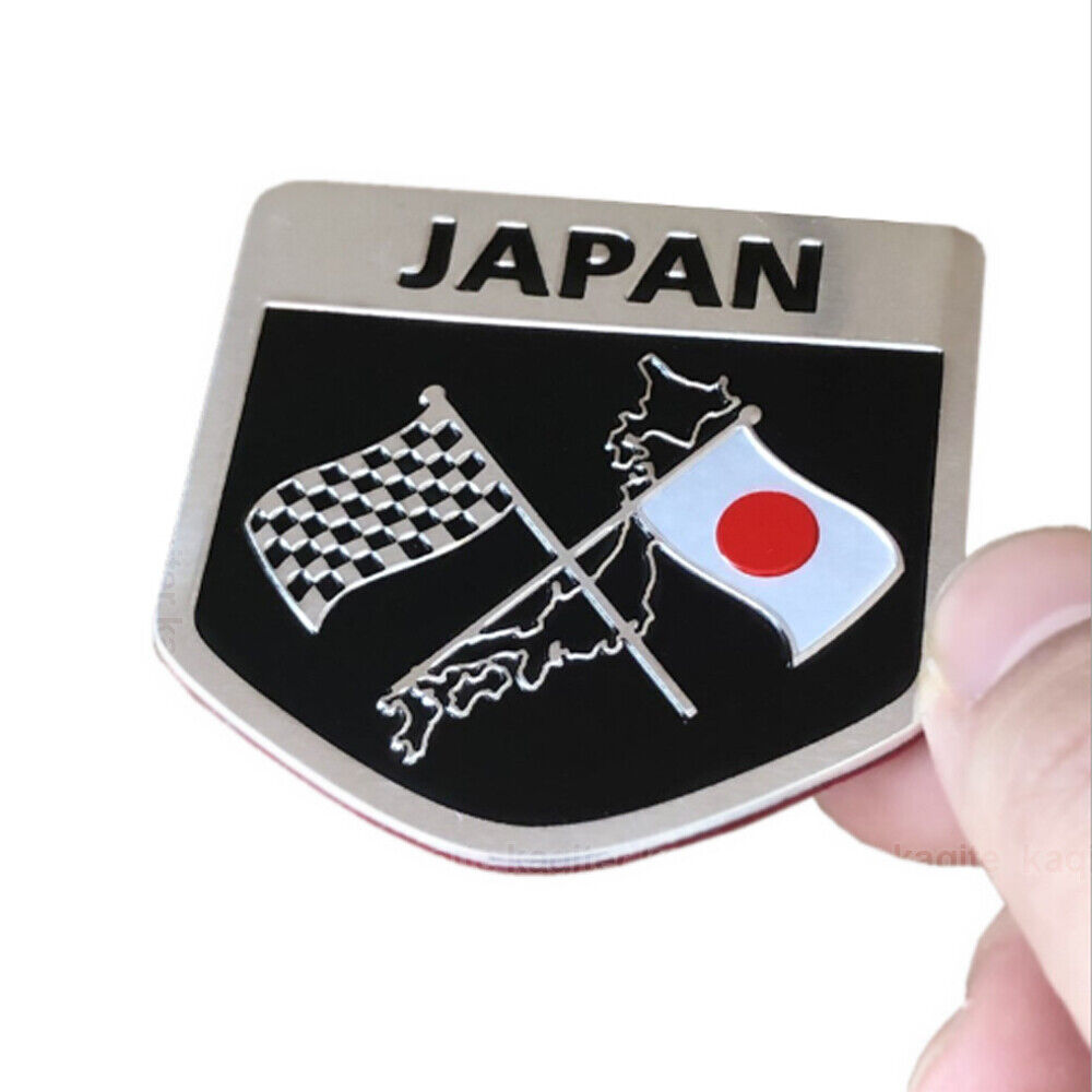 1pc Japan Japanese Flag Shield Emblem Aluminium Badge Car Motorcycle Sticker