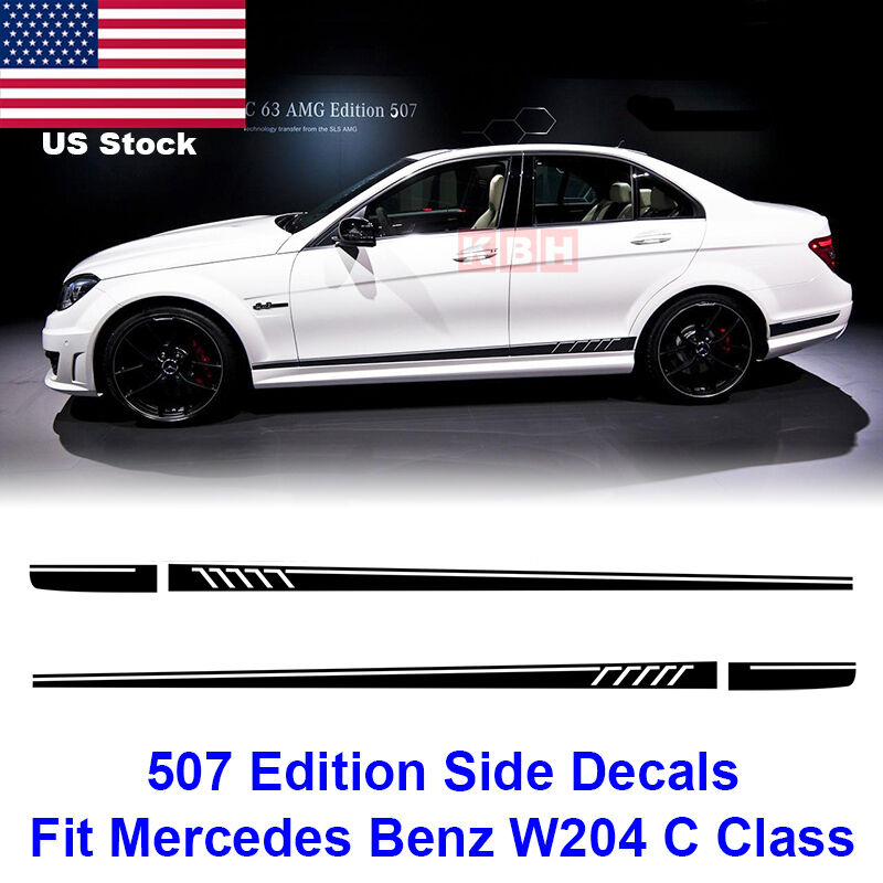 AMG 507 Stripes Decals Sticker Mercedes Benz W204 C200 C250 C300 C450 C63 Black