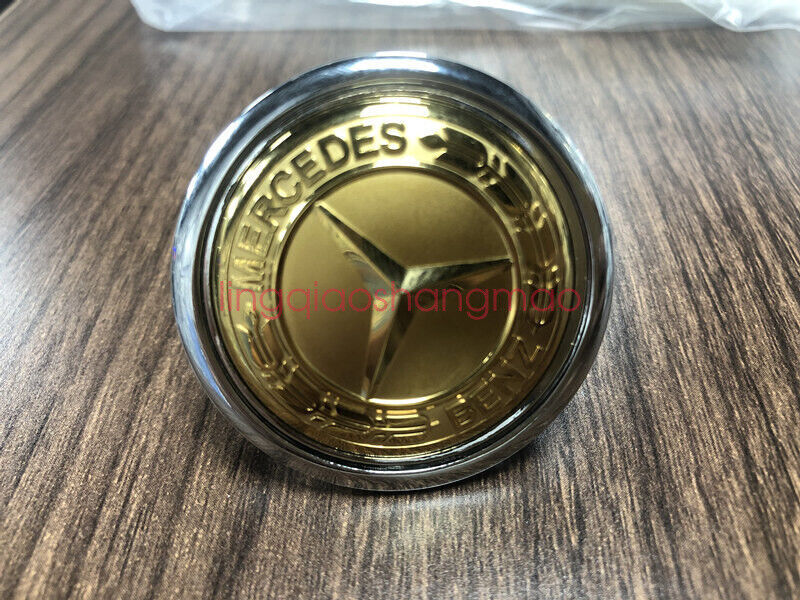 Gold FOR Mercedes Benz Bonnet Badge Hood Emblem Sticker C E Class 44mm w204 W211