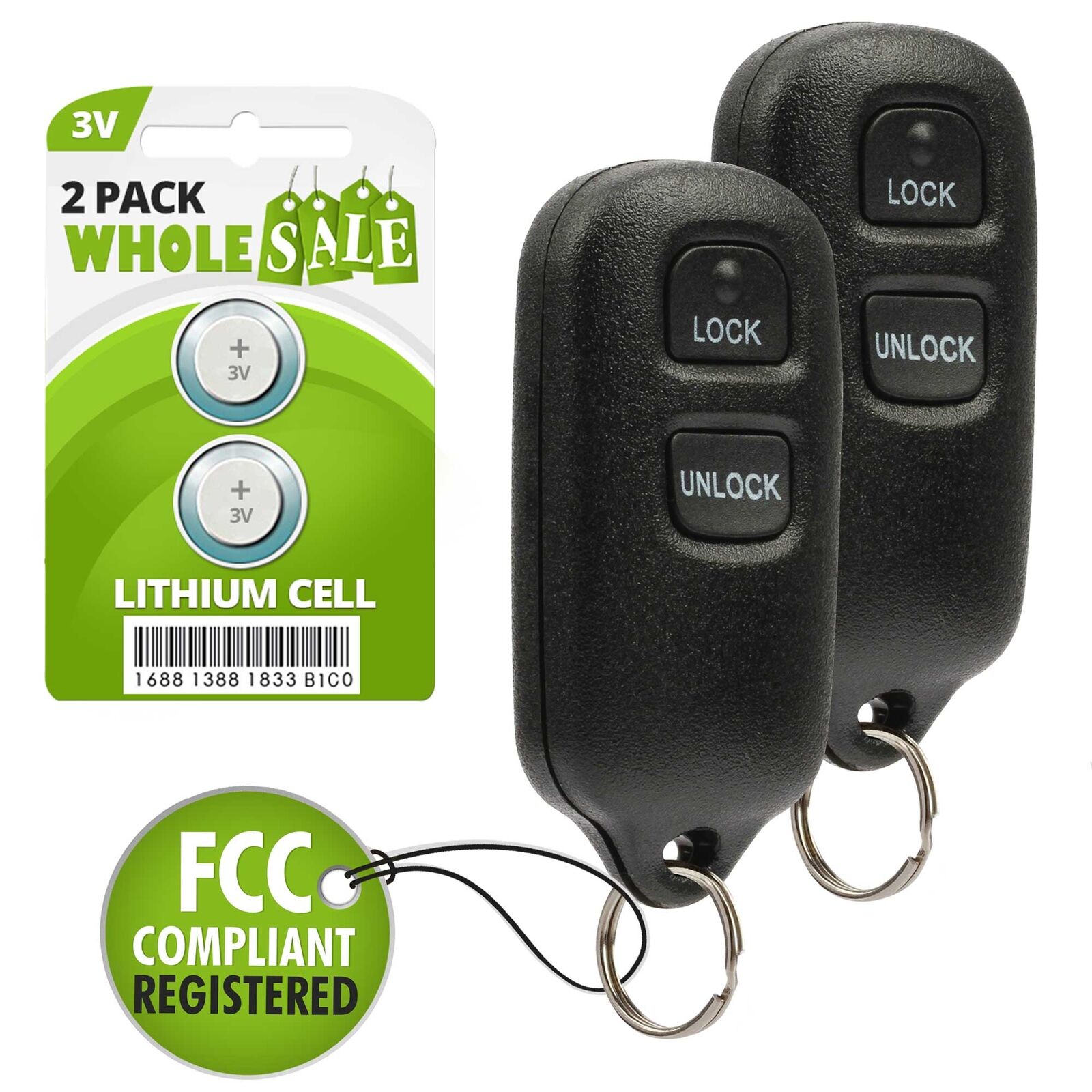 2 Replacement For 2000 2001 2002 2003 2004 2005 2006 Toyota Tacoma Car Key Fob