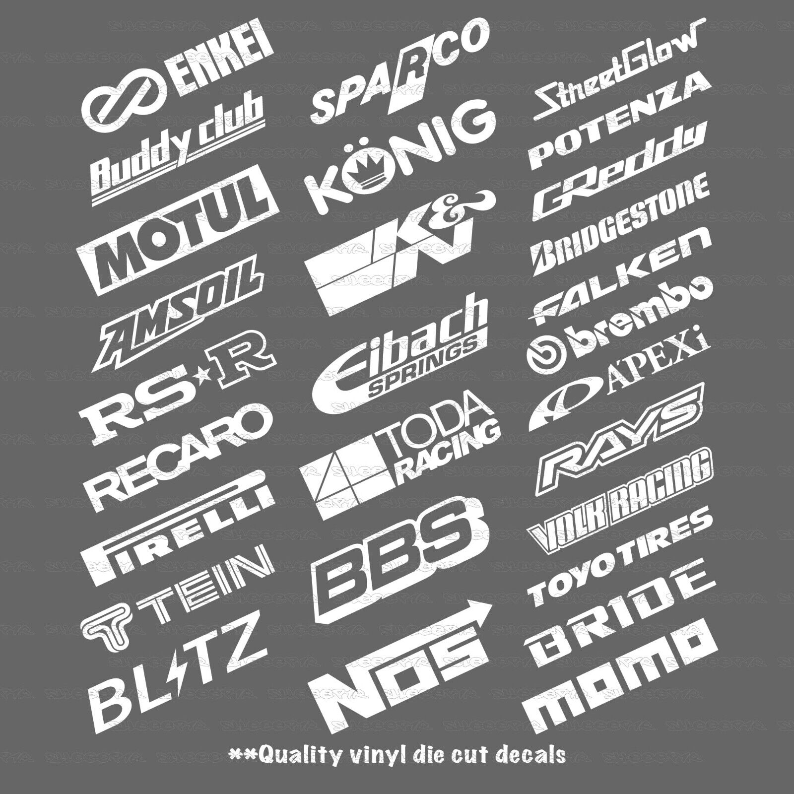 Automotive Sponsor Logos 12 Random Decals Stickers V1.2 Car Racing Turbo Drift
