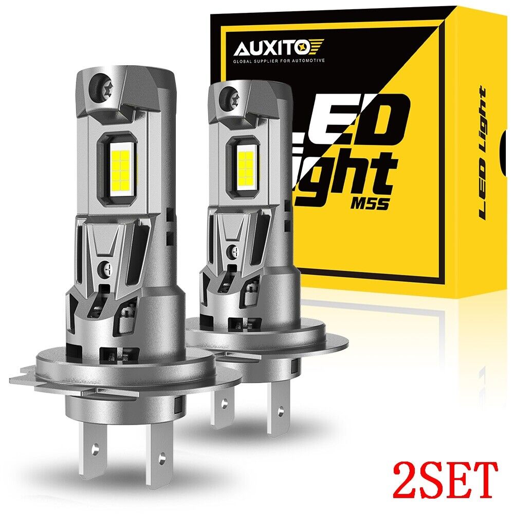 4X AUXITO H7 LED Headlight Bulb Kit High Beam 6500K Cool White Bulbs Bright Lamp