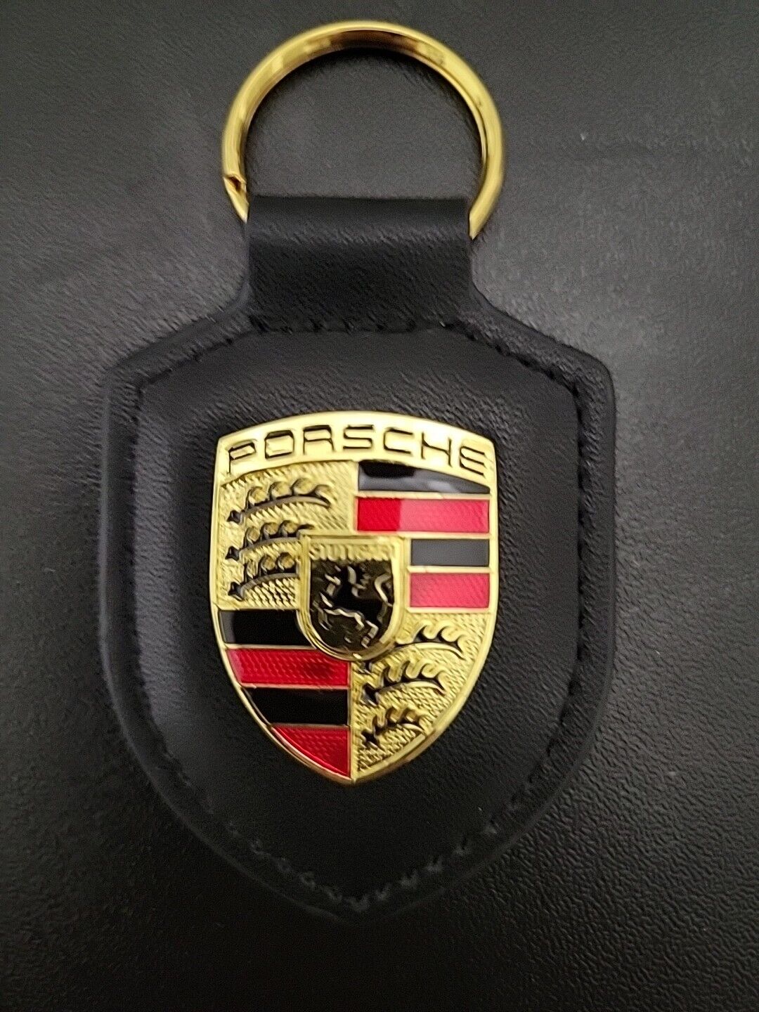 Porsche Crest Key Ring Black 