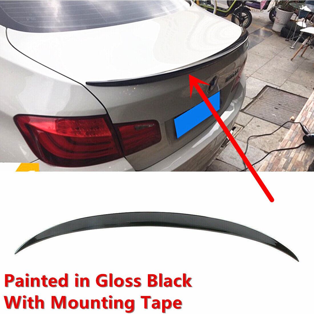 Fit For 2011-2016 BMW 5 Series F10 Sedan Gloss Black M5-Style Trunk Spoiler Wing