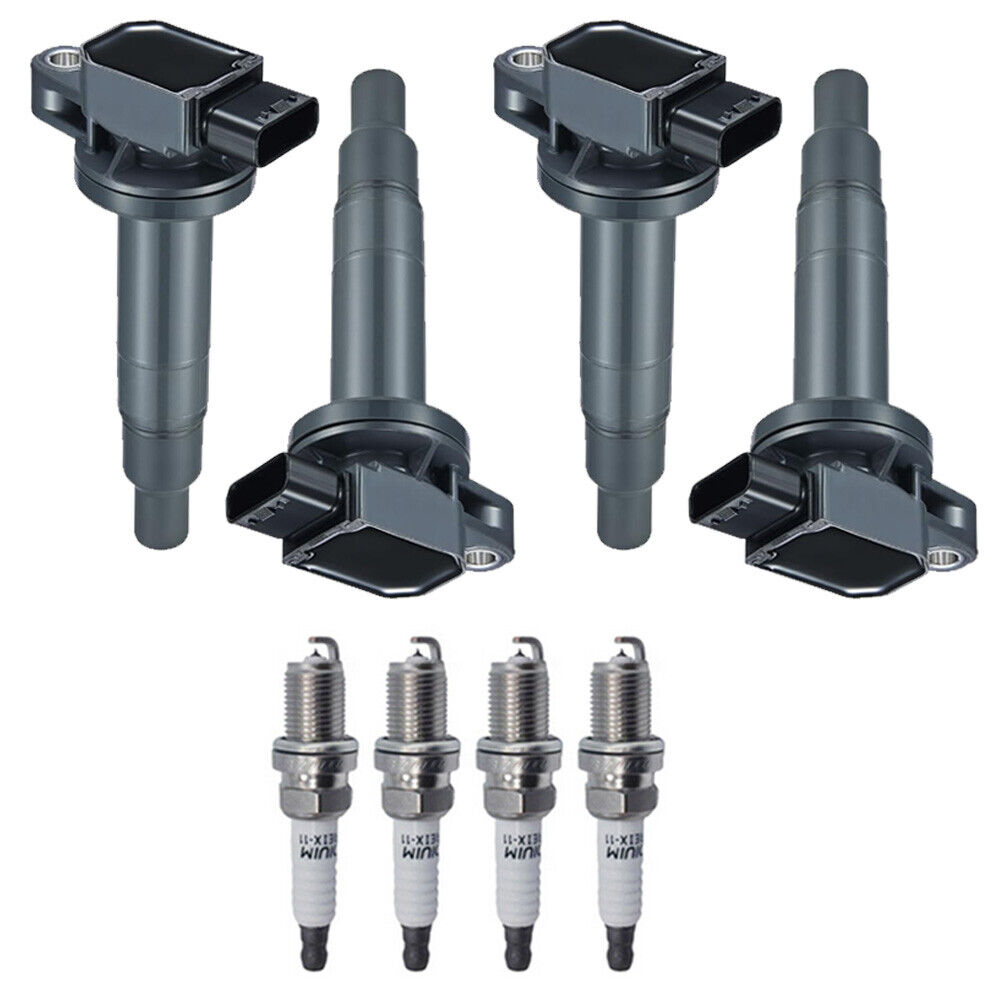4X Ignition Coils + 4X Iridium Spark Plugs For 2000-2019 Toyota Scion 9091902240