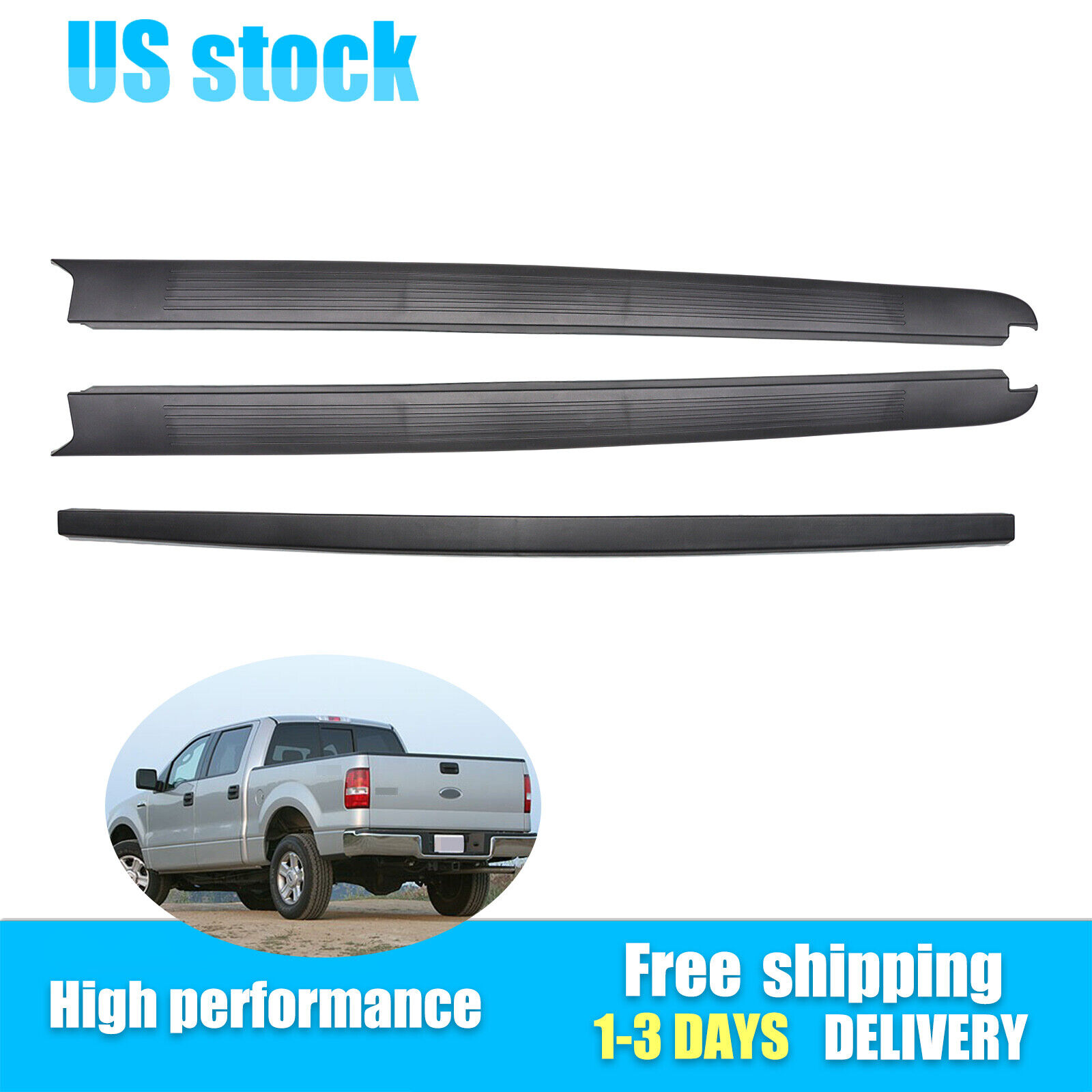 For 04-05 Ford F150 Style Side 5.5' RH & LH Bed Rail W/ Tailgate Cap Molding Kit