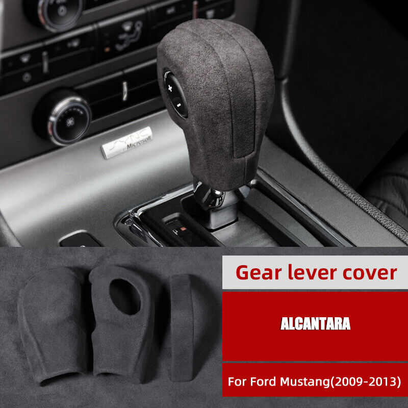 Black Alcantara Gear Shift Knob Cover Trim For Ford Mustang 09-13 Accessories