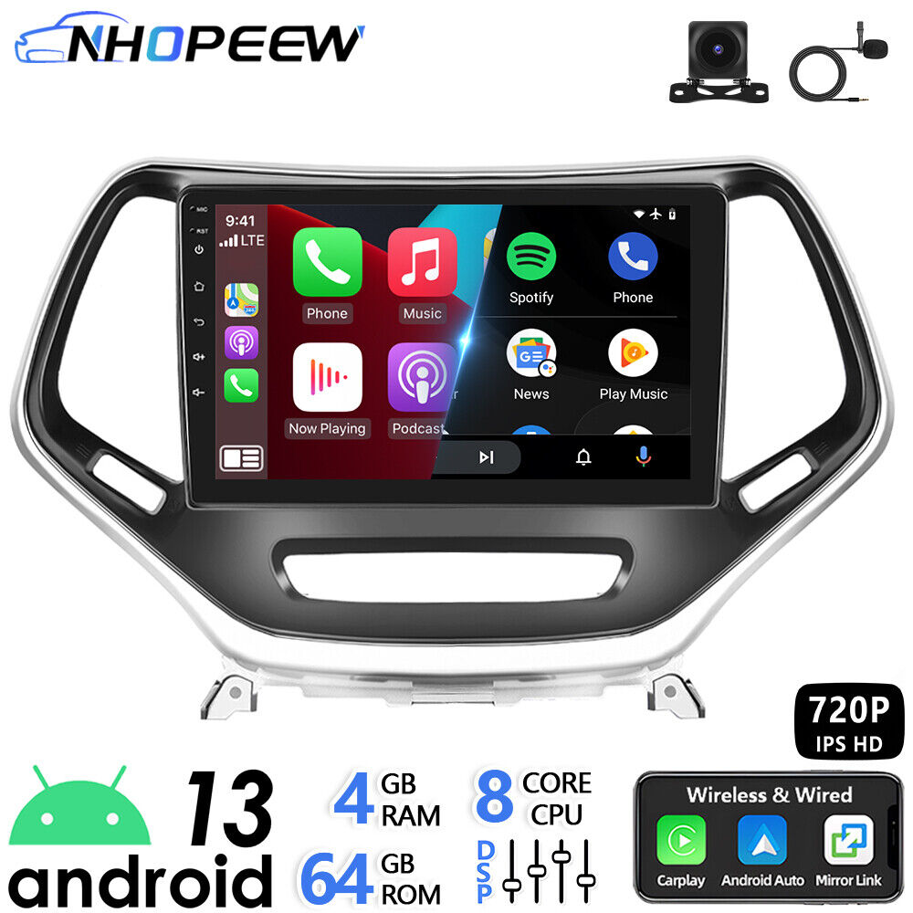 10\'\' Android Car Stereo Radio for Jeep Cherokee KL Carplay 4+64G GPS 8-Core WIFI