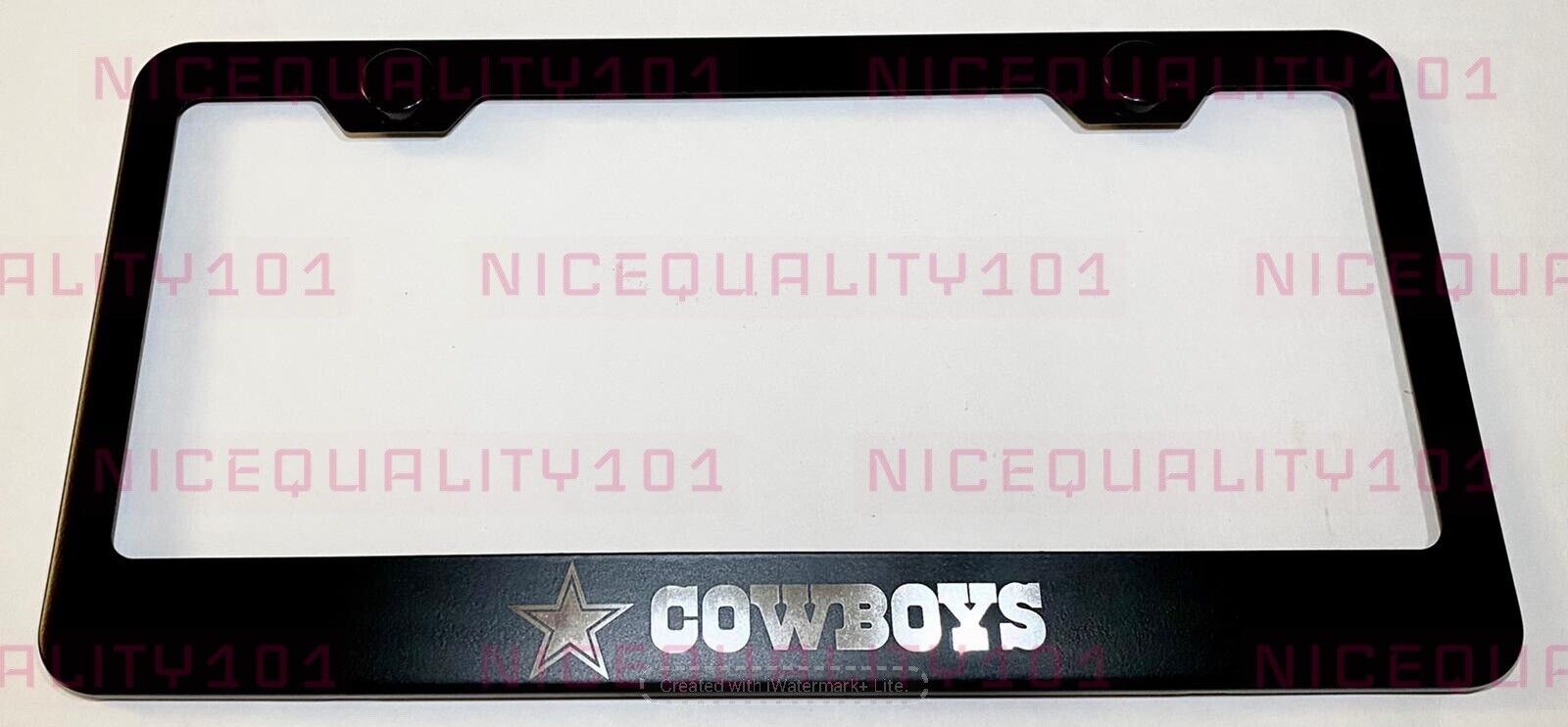 Dallas Cowboys Laser Engraved Etched Stainless Finished License Plate Frame