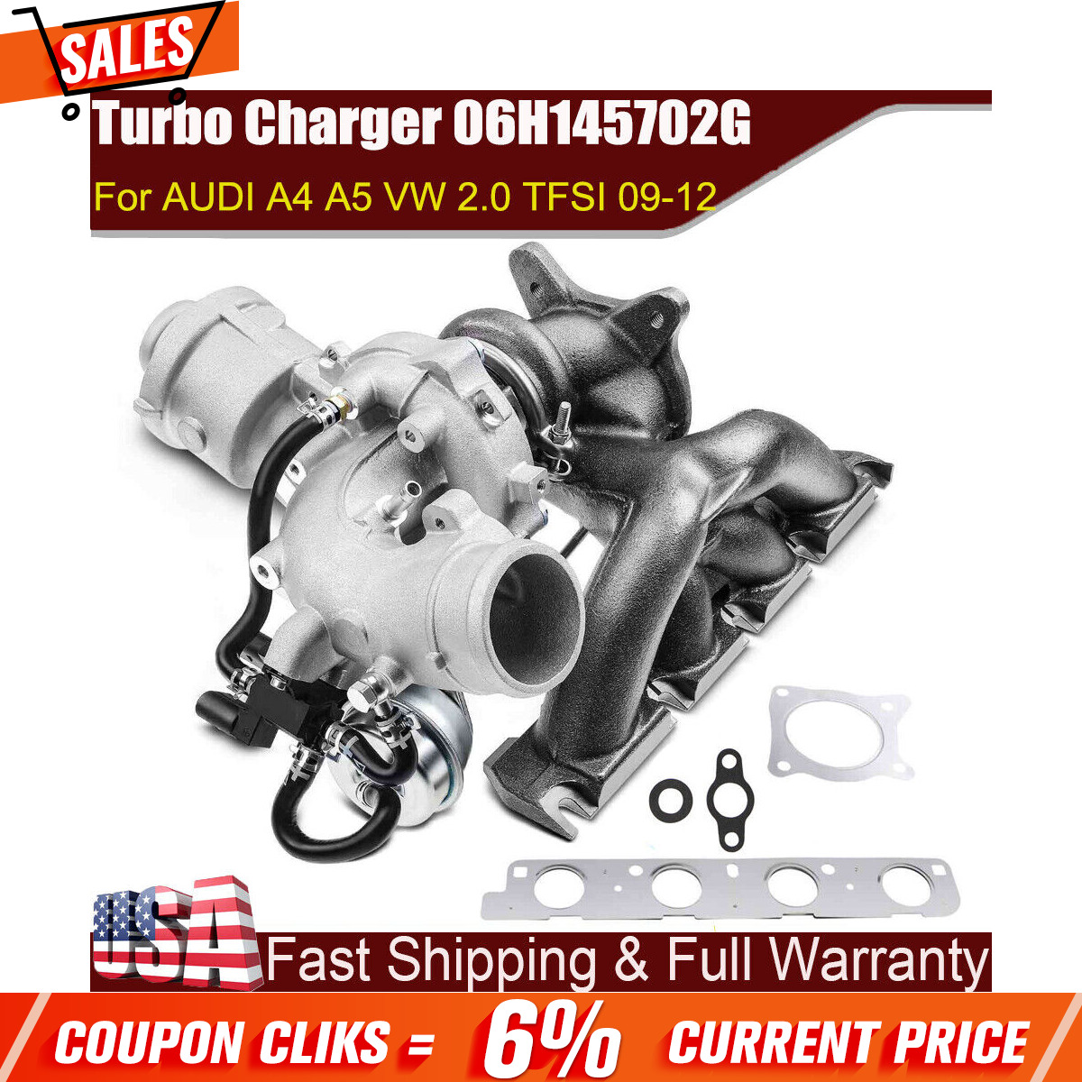 Turbo Turbocharger for Audi A4 Quattro 09-16 A5 10-14 A6 allroad 2.0L TFSI K03