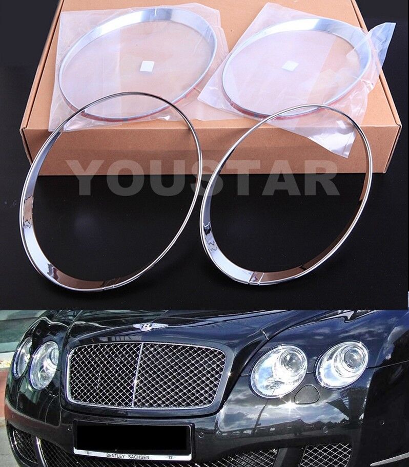 FAST DHL Set CHROME SPEED Head Light Trims for Bentley Continental GT GTC 03-11
