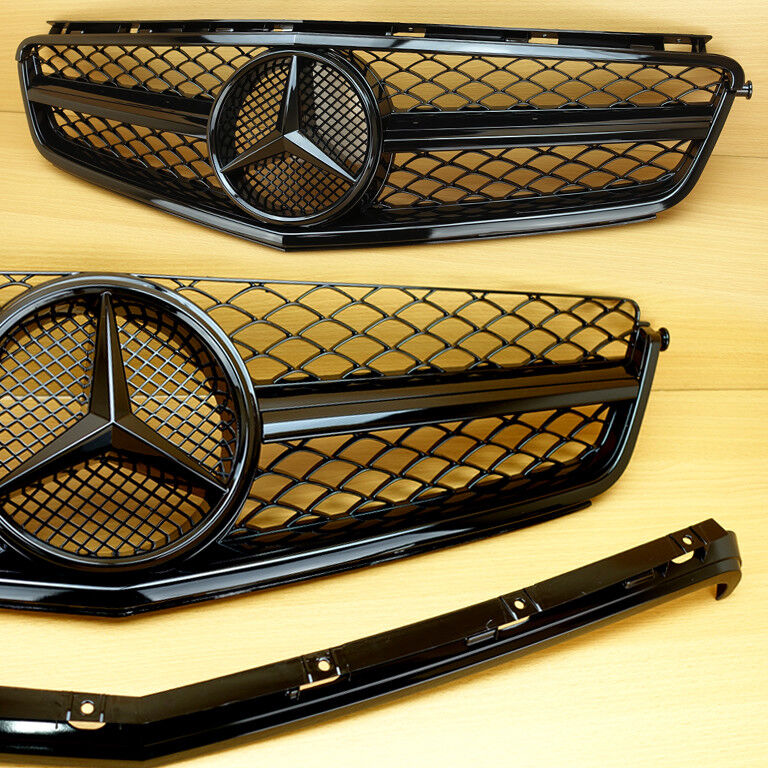 FIT Mercedes Benz W204 Only C63A Front Hood Grille 2008-2011 Gloss Black