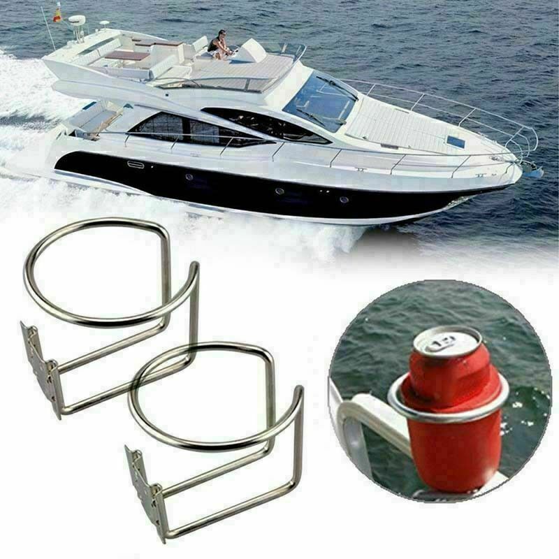 2PCS Cup Stainless Steel Boat Drink Holder Car Truck Marine Yacht Ring Holder