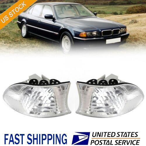 Corner Lights Parking Lamps Pair For BMW 7-Series E38 1999-2001 White T07