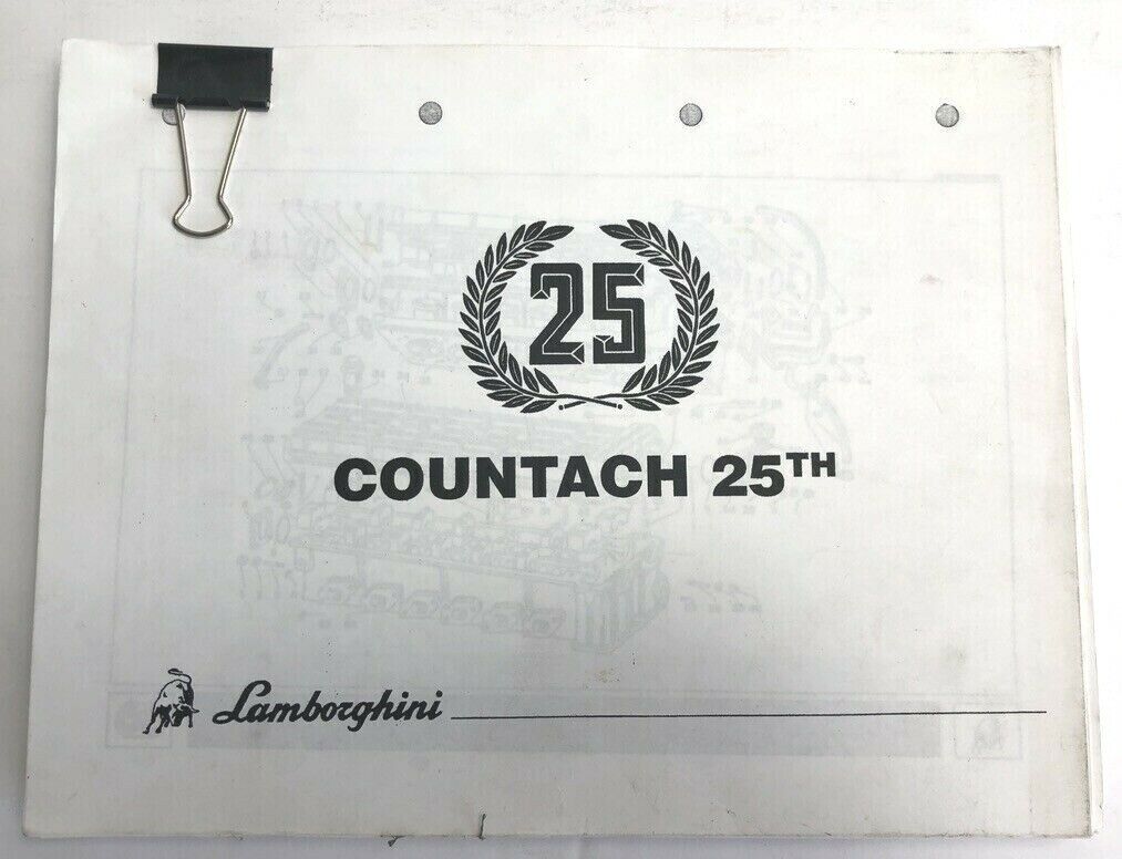 Lamborghini Countach 25th Anniversary Spare Parts Book