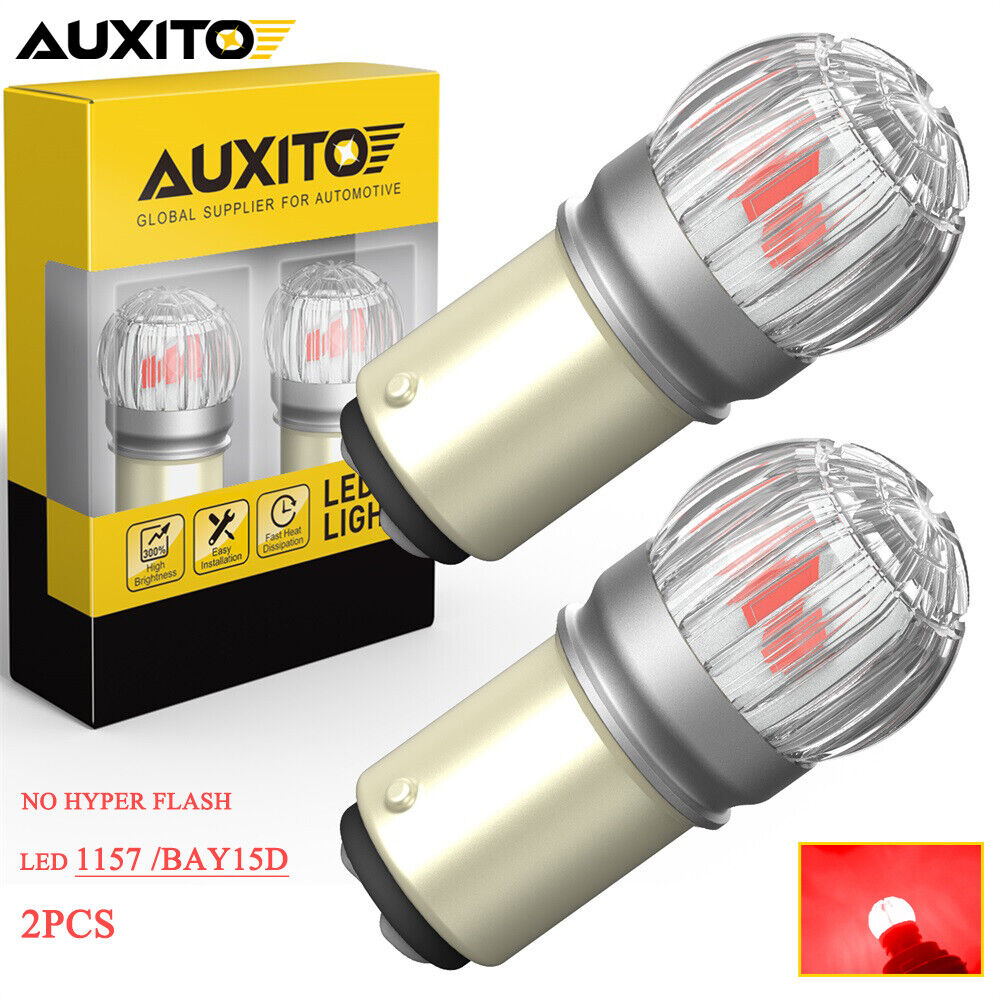 AUXITO 2X 1157 BAY15D LED BRAKE/STOP LIGHT TAIL LIGHT BULB PURE RED SUPER BRIGHT