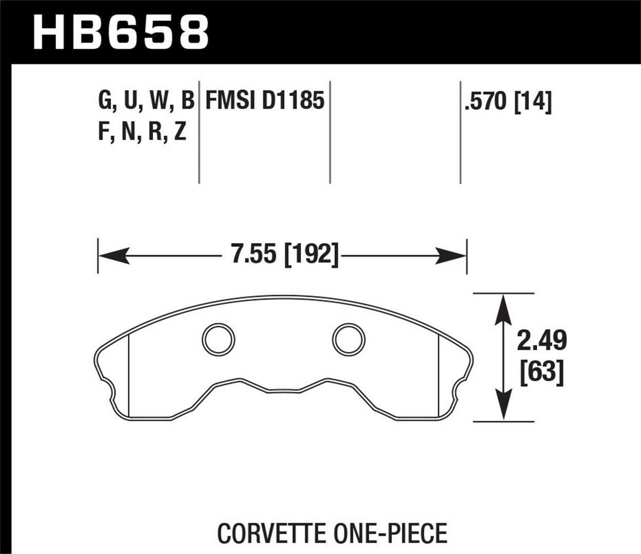Hawk Performance Front Disc Brake Pad Set Fits 2006-2009 Chevrolet Corvette Z06