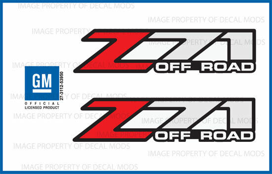 2001 - 2006 Chevy Silverado Z71 Off Road decals - F - stickers 1500 chevrolet