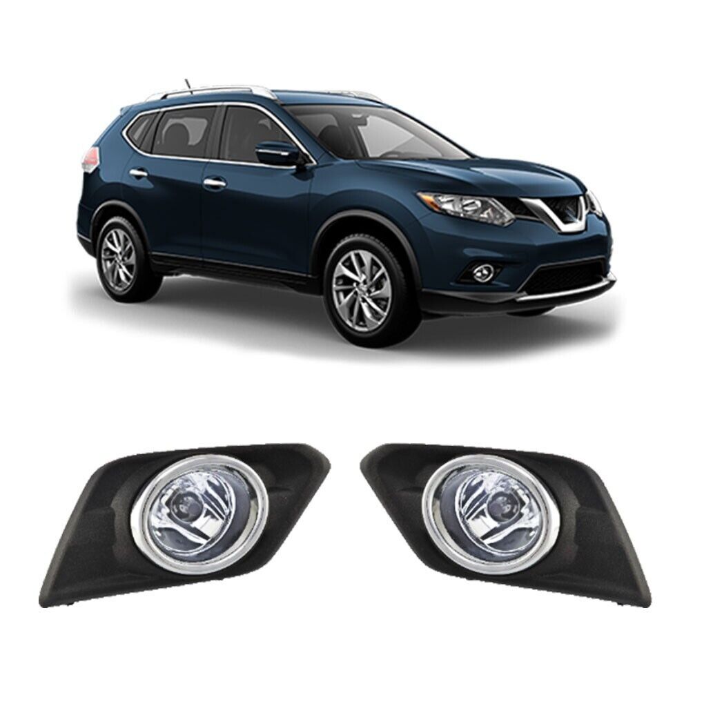 For 2014-2016 Nissan Rogue Clear Fog Lights Lamp and Assembly Set L&R Side