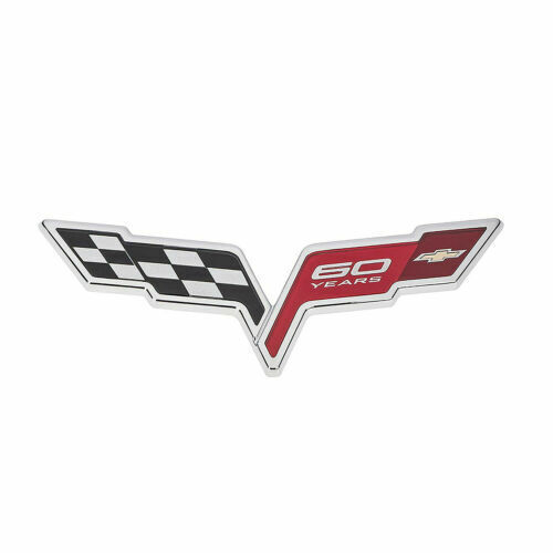 BRAND NEW Emblem Corvette Cross Flags Sticker Badge Decal Chrome for chevy