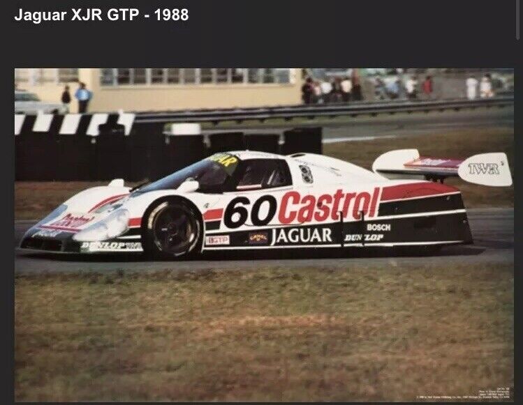 Jaguar XJR-GTP Racing 1988 Out Of Print Car Poster Stunning Own It