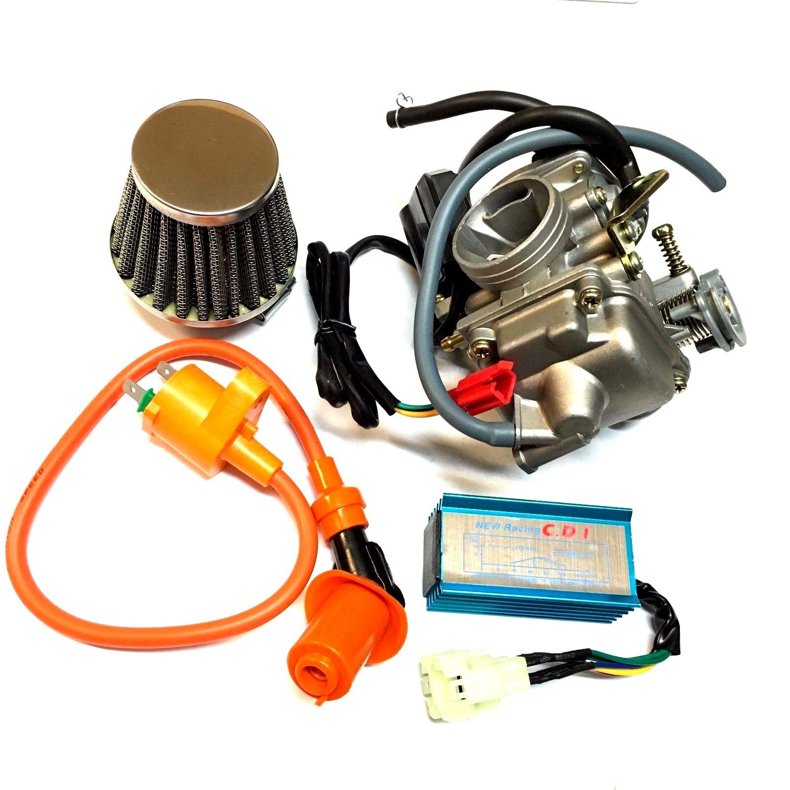 PERFORMANCE NEW 24MM GY6 150CC CARBURETOR RACE CDI COIL AIR FILTER CARB 