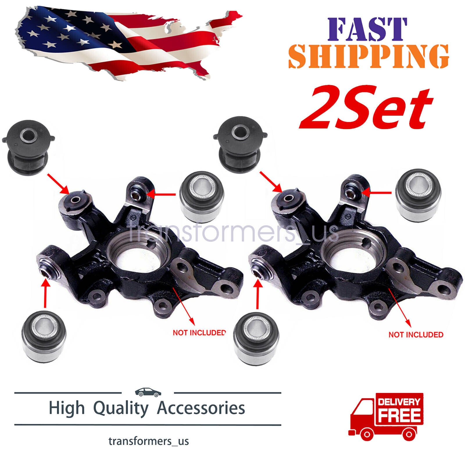 2 Sets Rear Arm Assembly Knuckle Bushing For TOYOTA HIGHLANDER CAMRY LEXUS RX-