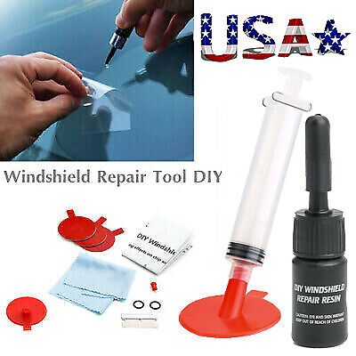 US Glass Windshield Repair Tool Kit Fix Car Wind Glass Windscreen Chip Crack