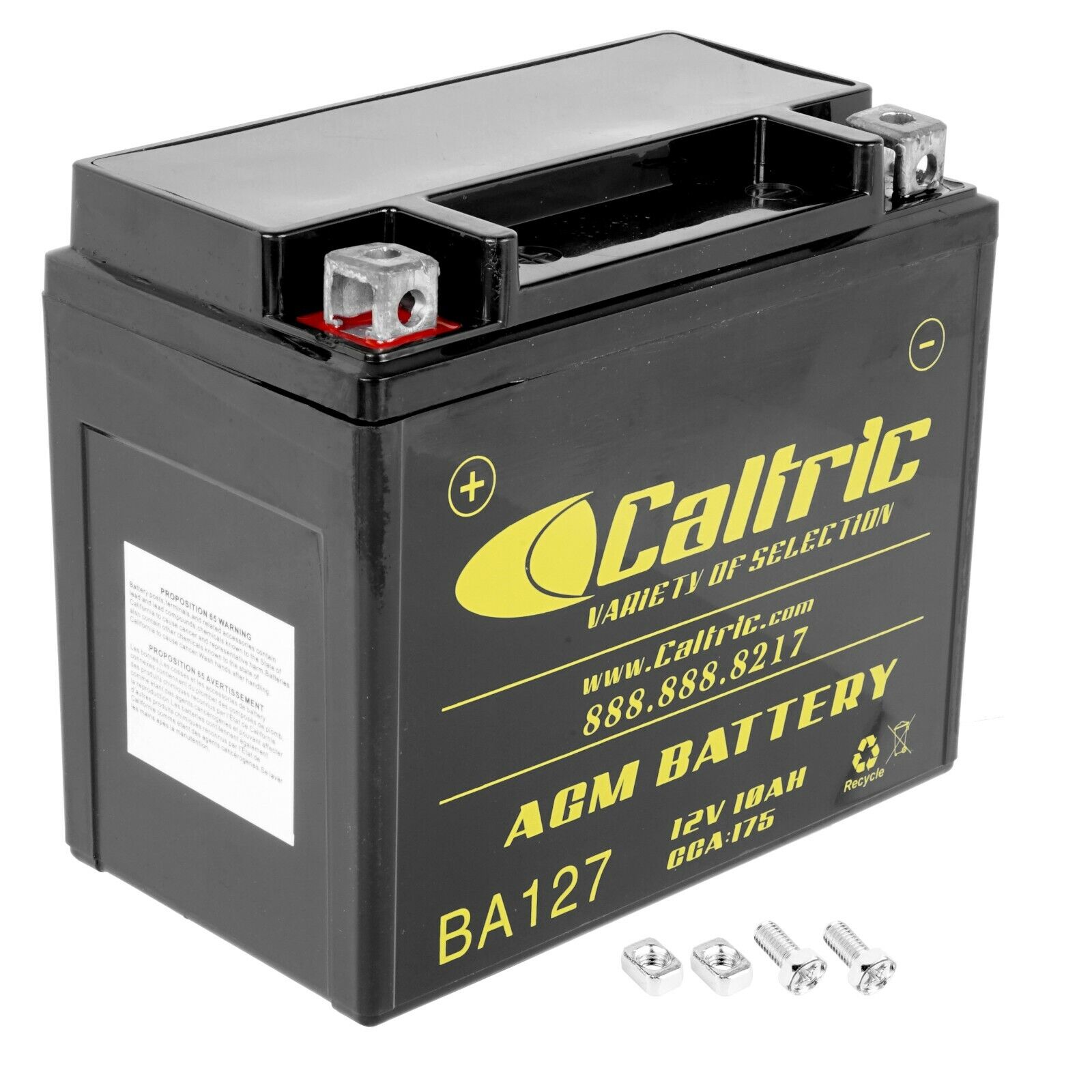Caltric AGM Battery for Suzuki LT-F250 Ozark 250 2002-2014 / 12V 10Ah CCA 175