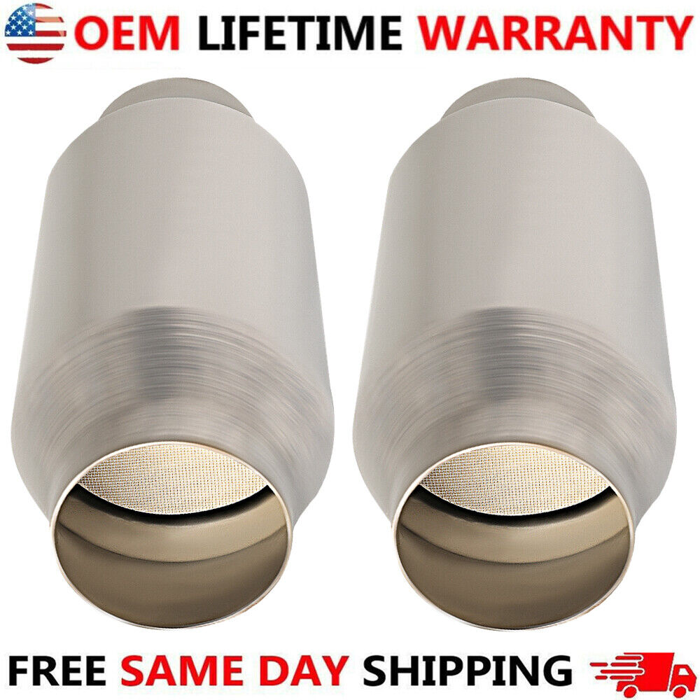 (2) Universal 3 inch Catalytic Converter 410300 High Flow Performance NEW US